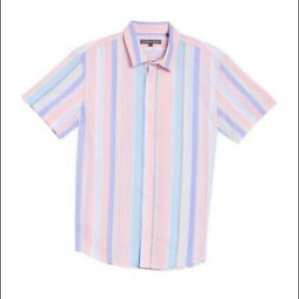 Slate & Stone Paste Stripe Short Sleeve button up